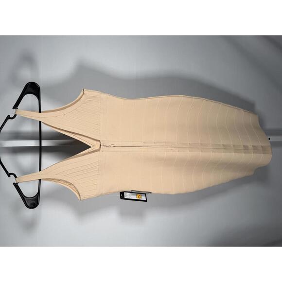 NWT Bebe Women's Beige Bandage Cocktail Dress Size S - Picture 3 of 9
